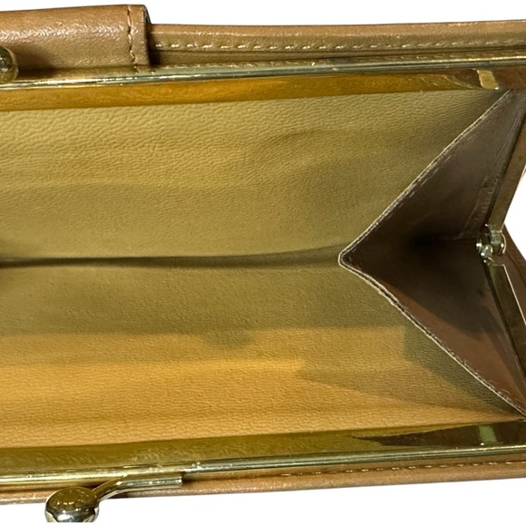 Celine Monogram Brown and Tan Wallet kiss lock opener. - Picture 10 of 16